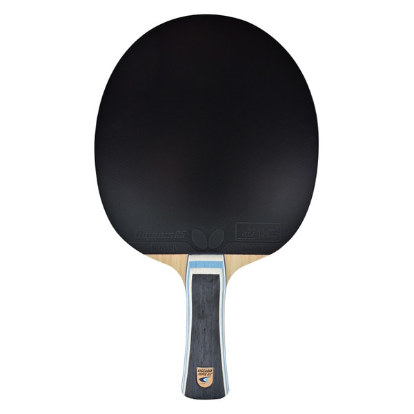 Viscaria Super ALC Pro-Line Racket: Vertical View of Black Rubber (Dignics 05)